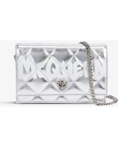 Alexander McQueen Skull-embellished Quilted Leather Cross-body Bag - White