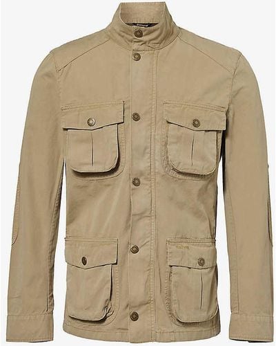 Barbour Corbridge Brand-embroidered Regular-fit Cotton Jacket - Natural