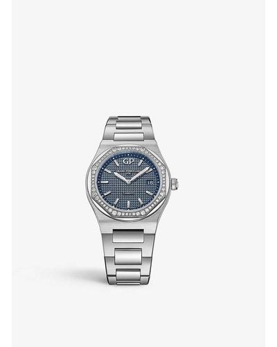 Girard-Perregaux 80189d11a431-11a Laureato Stainless-steel And 0.82ct Brilliant-cut Diamond Quartz Watch - Blue