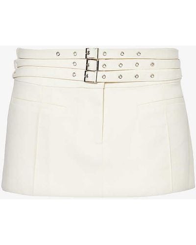 AYA MUSE Apure Welt-pocket Wool-blend Mini Skirt - White