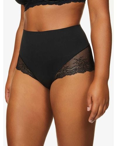 Spanx Women's Very Black Undie-tectable Floral-lace Hipster Briefs