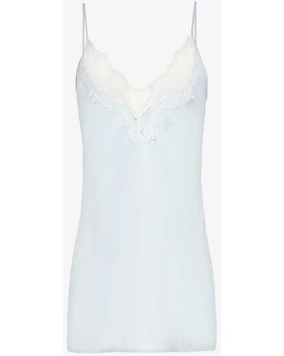 Bluebella Isabella Lace-trim Satin Nightdress - White