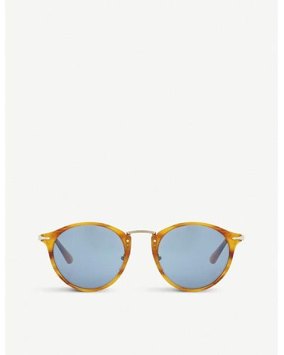 Persol Po3166s Round-frame Tortoiseshell Sunglasses - Blue