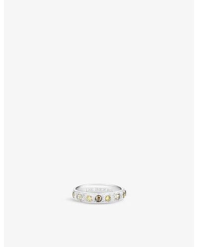 De Beers Talisman Small 18ct White-gold And 0.48ct Round-cut Diamond Band Ring