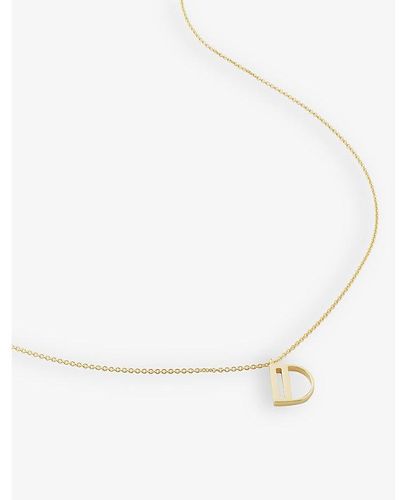 Monica Vinader D Letter-charm 18ct Yellow -plated Vermeil Recycled Sterling-silver Pendant Necklace - Natural