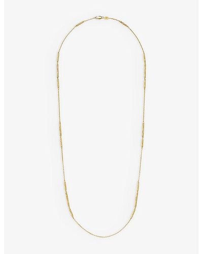 Missoma Wavy 18ct Recycled Yellow -plated Brass Long Chain Necklace - White