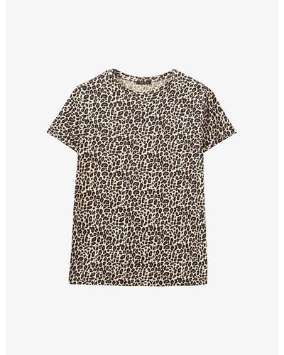 IKKS Short-sleeve Leopard-print Woven T-shirt - Multicolor