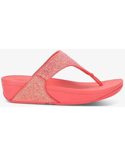 Fitflop Lulu Glitter Rhinestone-embellished Woven Sandals - Pink