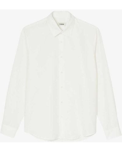 Sandro Point-collar Regular-fit Linen Shirt X - White