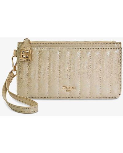 Dune Starlette Logo-embellished Faux-leather Pouch - Natural