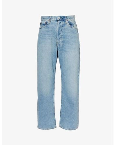 Polo Ralph Lauren Rigid Den Straight-leg High-rise Recycled-denim Jeans - Blue
