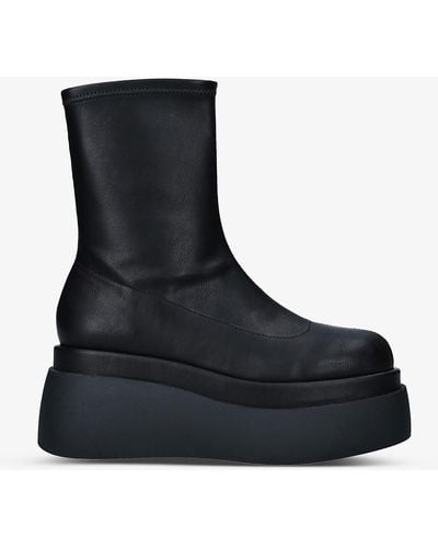 Call It Spring Mars Vegan Leather Platform Boots - Black