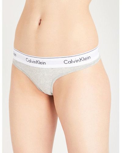 Calvin Klein Modern Stretch-cotton Thong - Multicolor