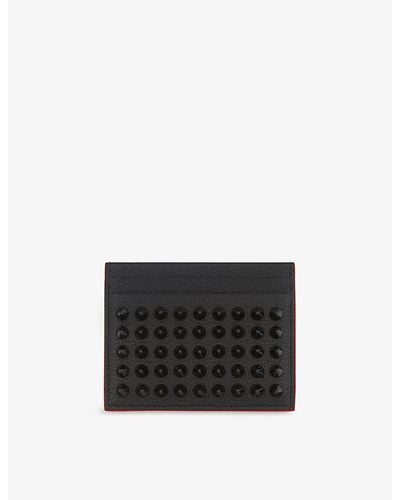 Christian Louboutin Kios Studded Leather Card Holder - Black