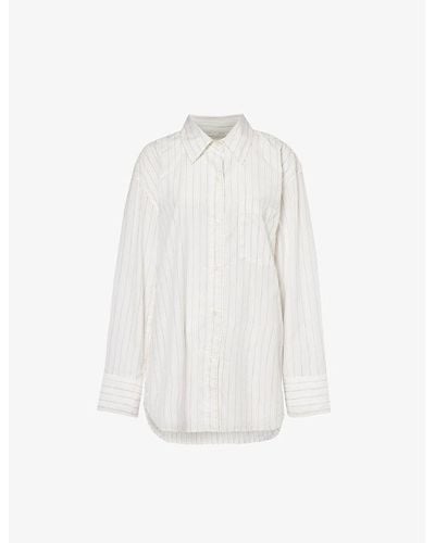 Citizens of Humanity Striped Patch-pocket Oversized Cotton Shirt - White