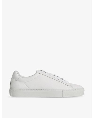 Reiss Finley Logo-print Leather Low-top Trainers - White