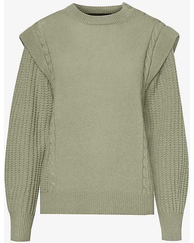 360cashmere Alyse Cable-knit Wool And Cashmere-blend Knitted Jumper - Green