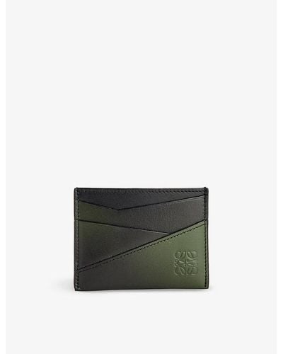 Loewe Puzzle Edge Brand-debossed Leather Card Holder - Black