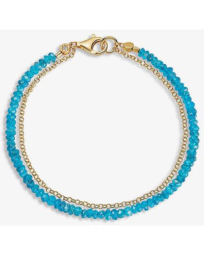 Astley Clarke Biography 18ct Yellow Gold-plated Vermeil Sterling-silver And Turquoise Bracelet - Blue