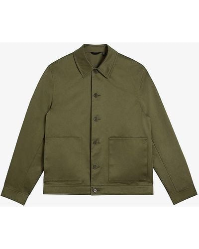 Ted Baker Lucianj Slim-fit Cotton Jacket - Green