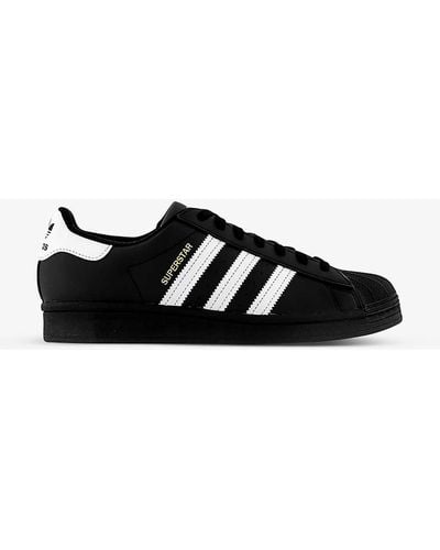 adidas Superstar Logo-embossed Low-top Leather Trainers - Black