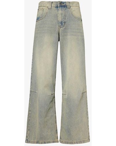 Jaded London Colossus Brand-appliquéd Relaxed-fit Jeans - Grey