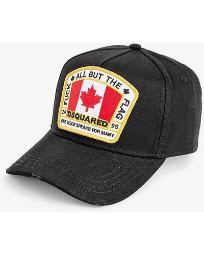 DSquared² Canadian Flag-embroidered Cotton-canvas Baseball Cap - Black
