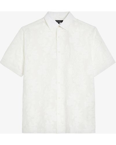 Ted Baker Laaurel Relaxed-fit Cotton-blend Shirt - White