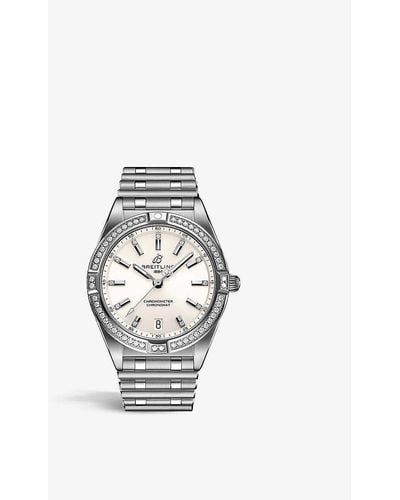 Breitling A77310591a1a1 Chronomat 32 Stainless Steel And Diamond Watch - Metallic