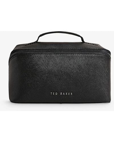 Ted Baker Hanss Brand-plaque Leather Washbag - Black