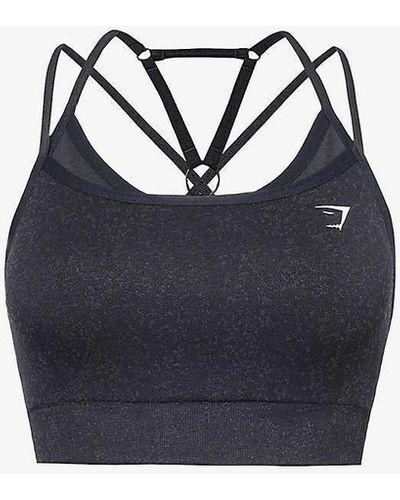 GYMSHARK Adapt Fleck Fitted Stretch-woven Sports Bra X - Blue