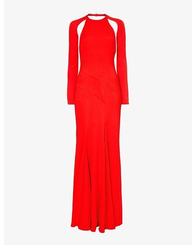 Givenchy Open-back Flared-hem Stretch-woven Maxi Dress