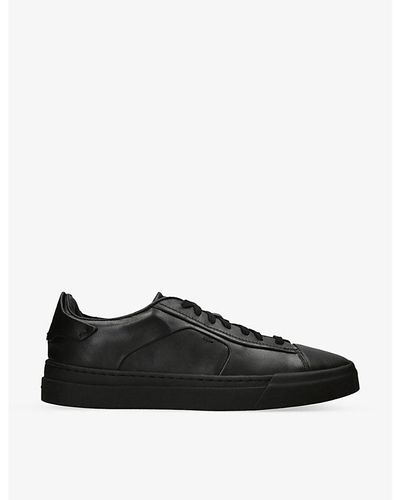 Santoni Gloria Leather Low-top Sneakers - Black