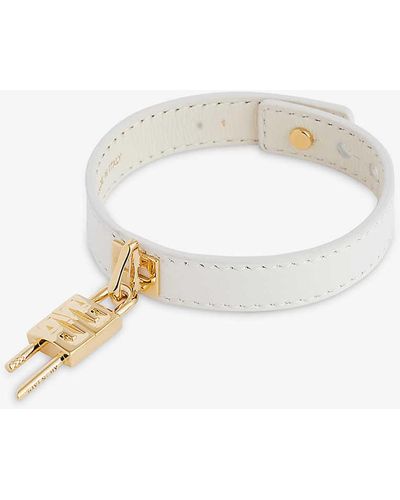 Givenchy Padlock-charm Adjustable Leather Bracelet - White