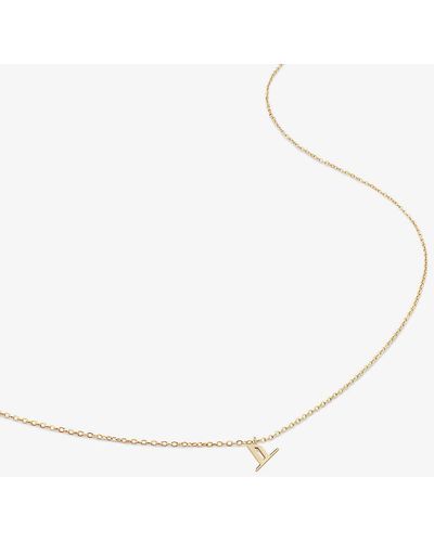 Monica Vinader Small Letter Y 14ct Yellow-gold Pendant Necklace - White