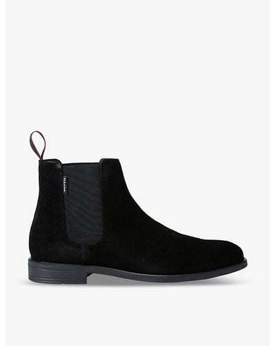 Paul Smith Cedric Paneled Suede Chelsea Boots - Black