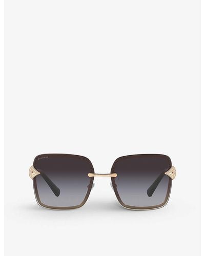 BVLGARI Bv6167b Square-frame Acetate Sunglasses - Grey