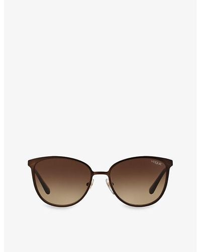 Vogue Vo4002s Pillow-frame Metal Sunglasses - Brown