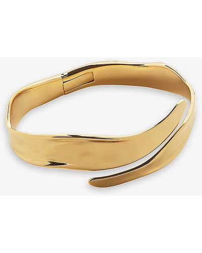 Monica Vinader Wave Wrap 18ct -plated Vermeil Sterling-silver Cuff - White