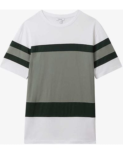 Reiss Auckland Slim-fit Striped Cotton T-shirt - Green