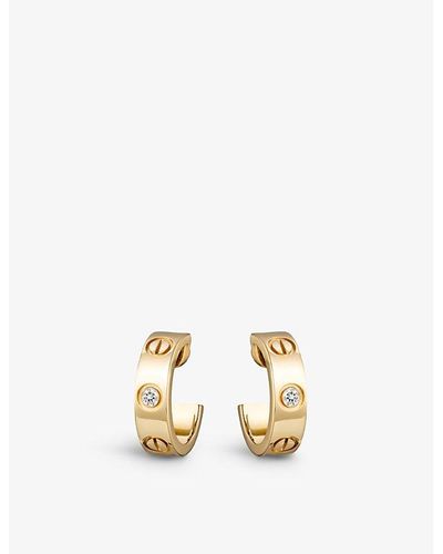 Cartier Love 18ct Yellow-gold And Diamond Earrings - Metallic