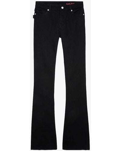 Zadig & Voltaire Eclipse Flared-leg Mid-rise Stretch Organic-cotton Jeans - Black