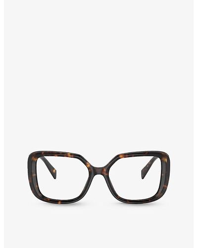Prada Pr 10zv Square-frame Tortoiseshell Acetate Optical Glasses - Brown