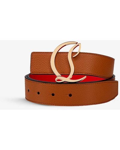 Christian Louboutin Cl Logo-buckle Leather Belt - Multicolour