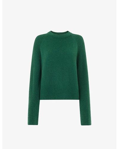 Whistles Anna Round-neck Knitted Sweater - Green
