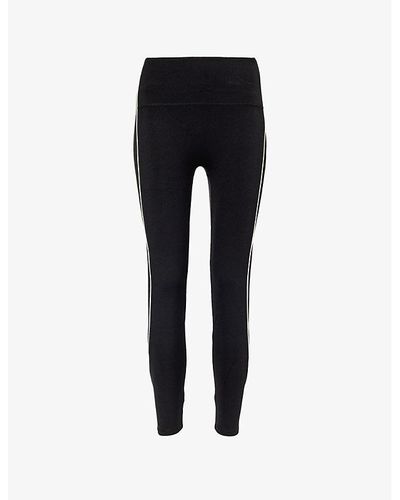 ADANOLA Ultimate Contrast-piping High-rise Stretch-recycled Polyamide leggings - Black