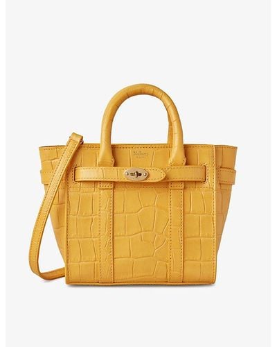 Mulberry Zipped Bayswater Micro Leather Cross-body Bag - Yellow