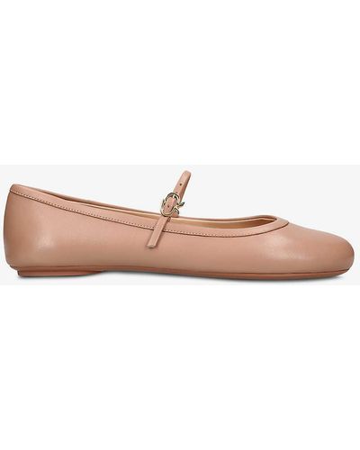 Gianvito Rossi Carla Ribbon-buckle Leather Flats - Pink