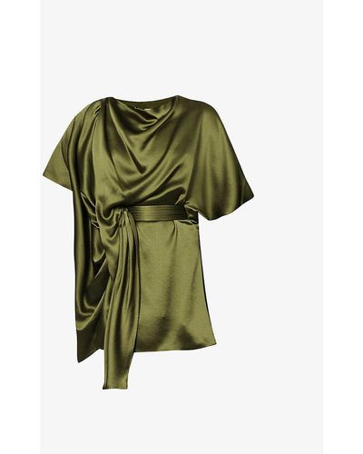 ROKSANDA Grecia Relaxed-fit Silk Top - Green