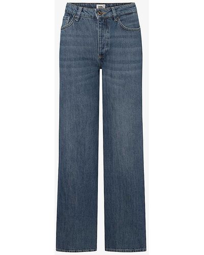 Twist & Tango Tori Classic Wide-leg Mid-rise Organic-cotton Denim Jeans - Blue